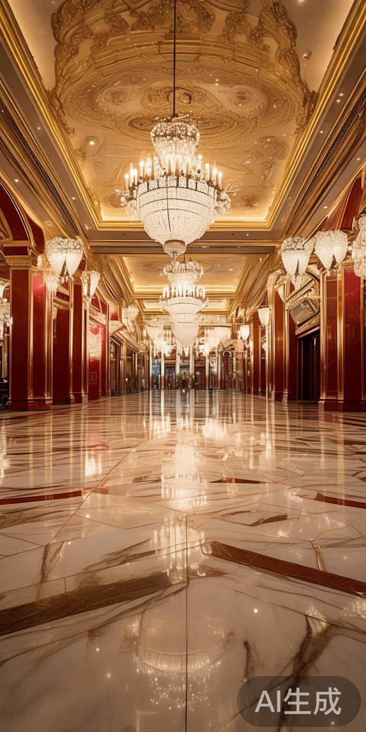 威尼斯赌场澳门内部豪华壮丽场景生动细腻描述